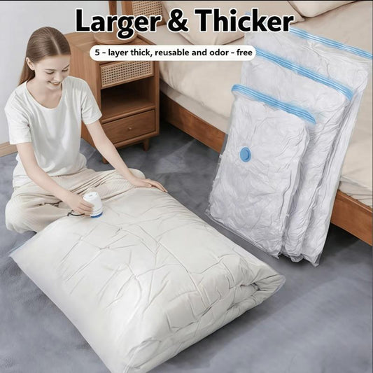 Larger and thicker 5-layer vacuum bags that are reusable and odor free